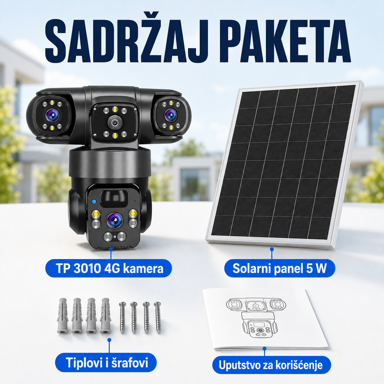 Solarna Trostruka 4G Kamera TP 3010