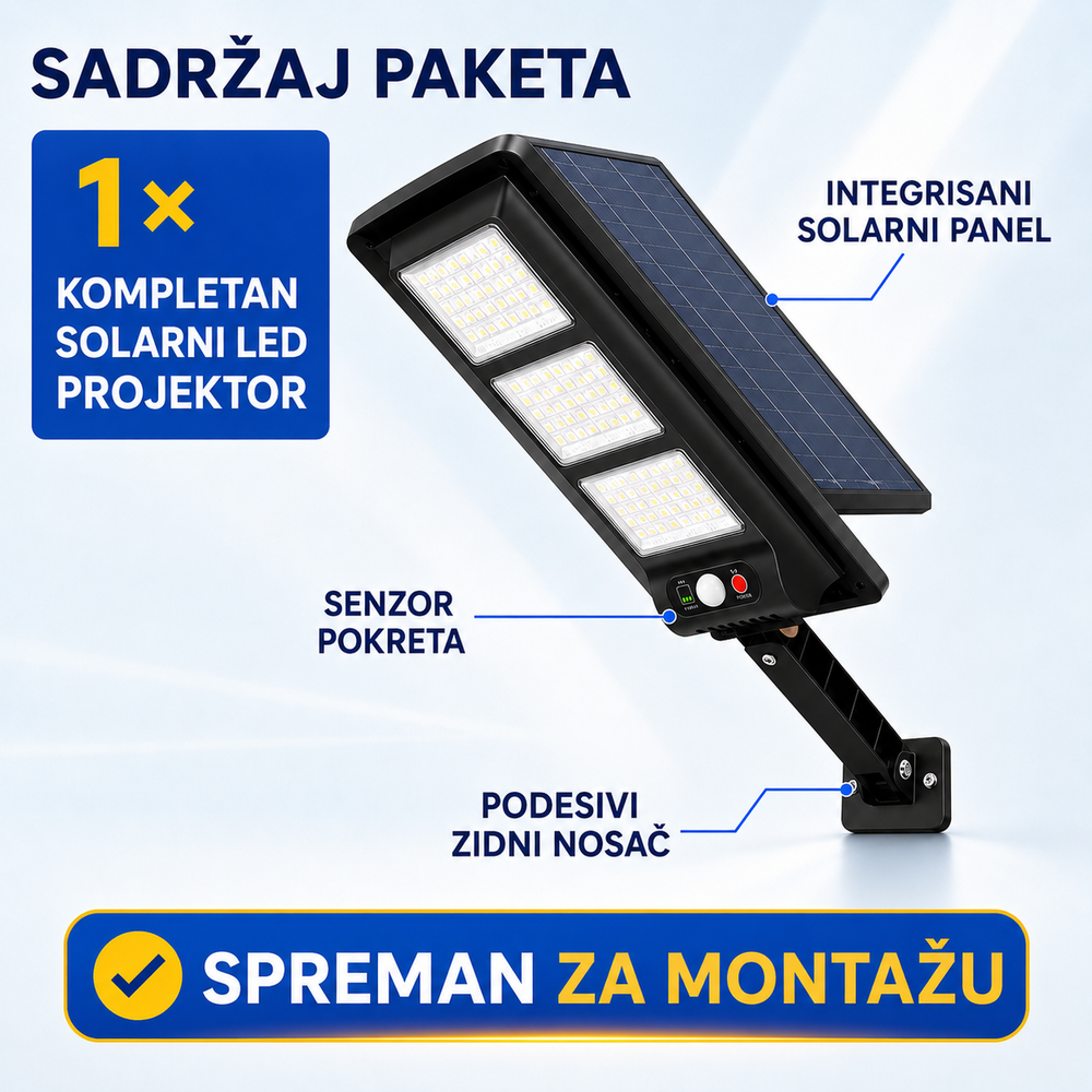 Ulični Solarni Reflektor 8000Lumena