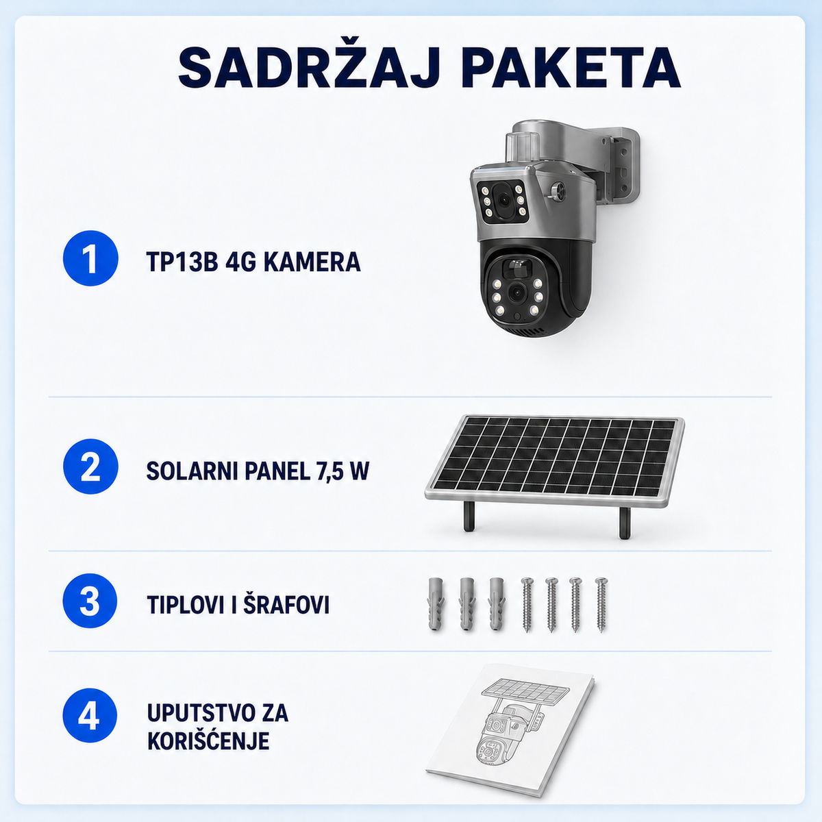 Solarna Dvostruka 4G Kamera TP13B – V380PRO