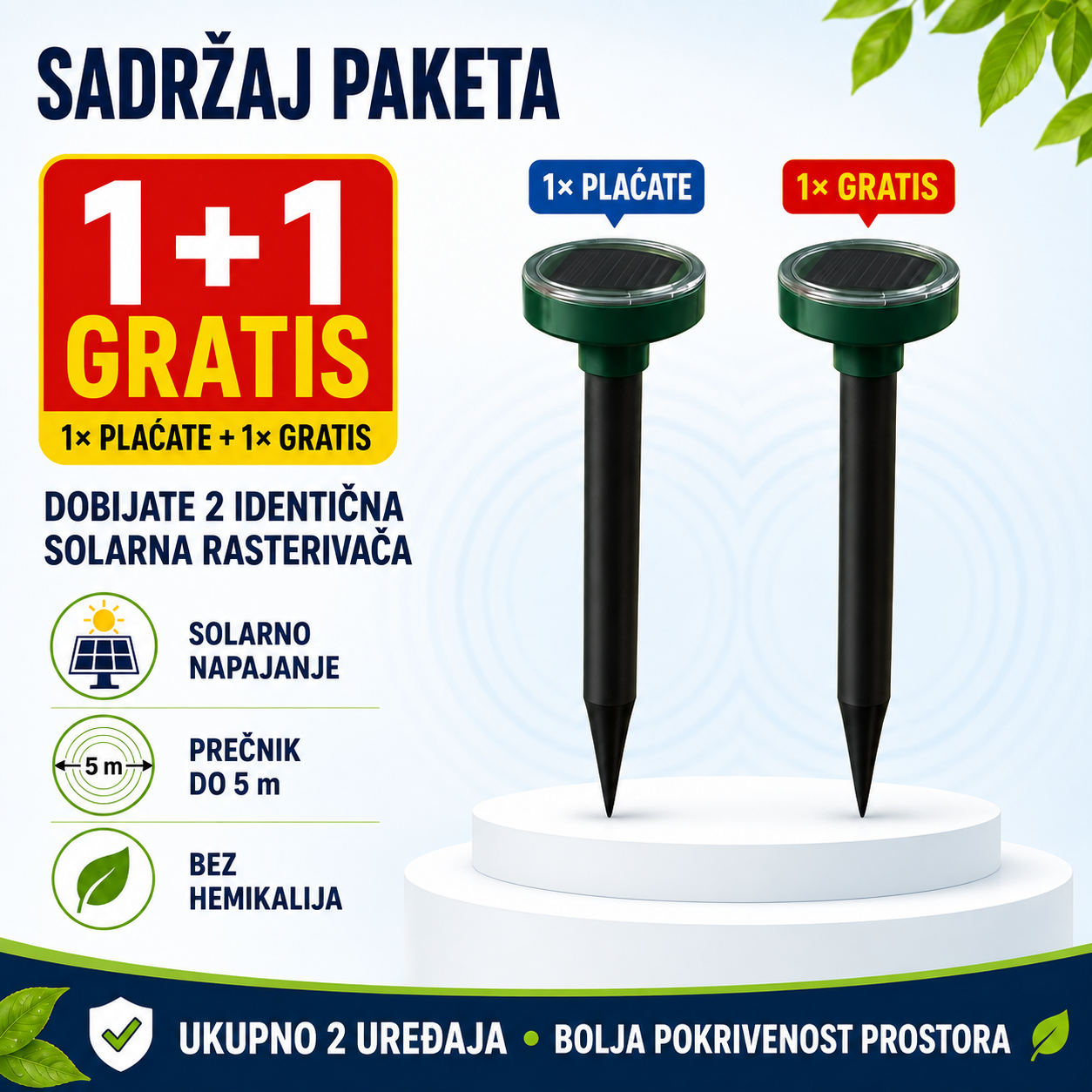 Solarni Rasterivac Krtica (1+1 Gratis)