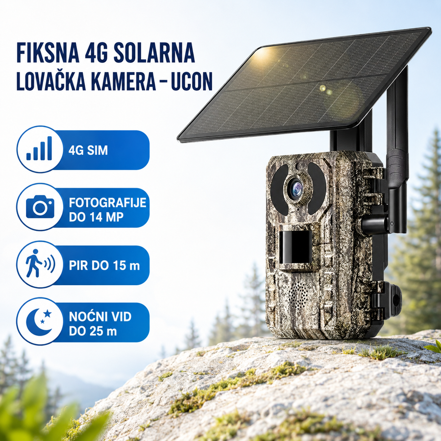 Fiksna 4G Solarna Lovačka Kamera