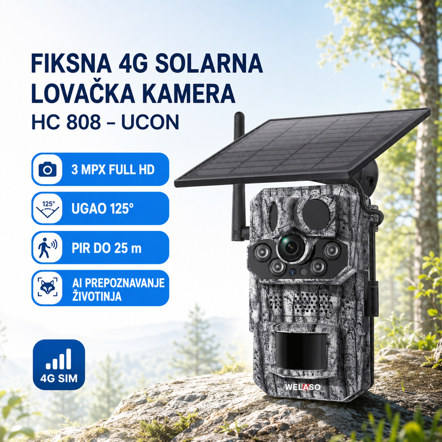 Fiksna 4G Solarna Lovačka Kamera – HC 808