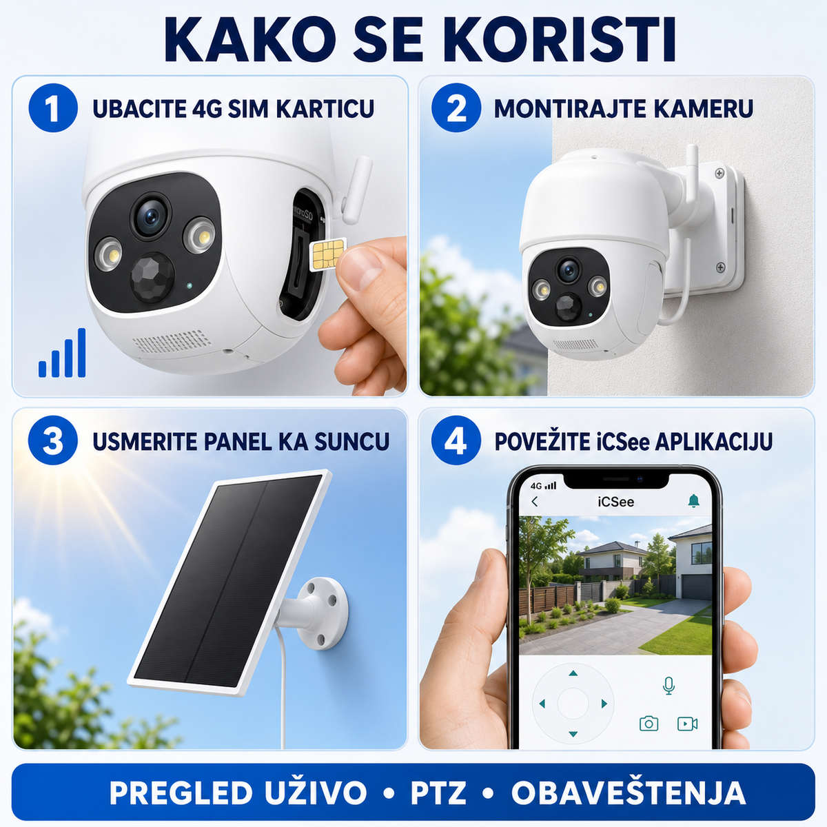 4G Spoljna Rotirajuća Kamera A9 ICSee
