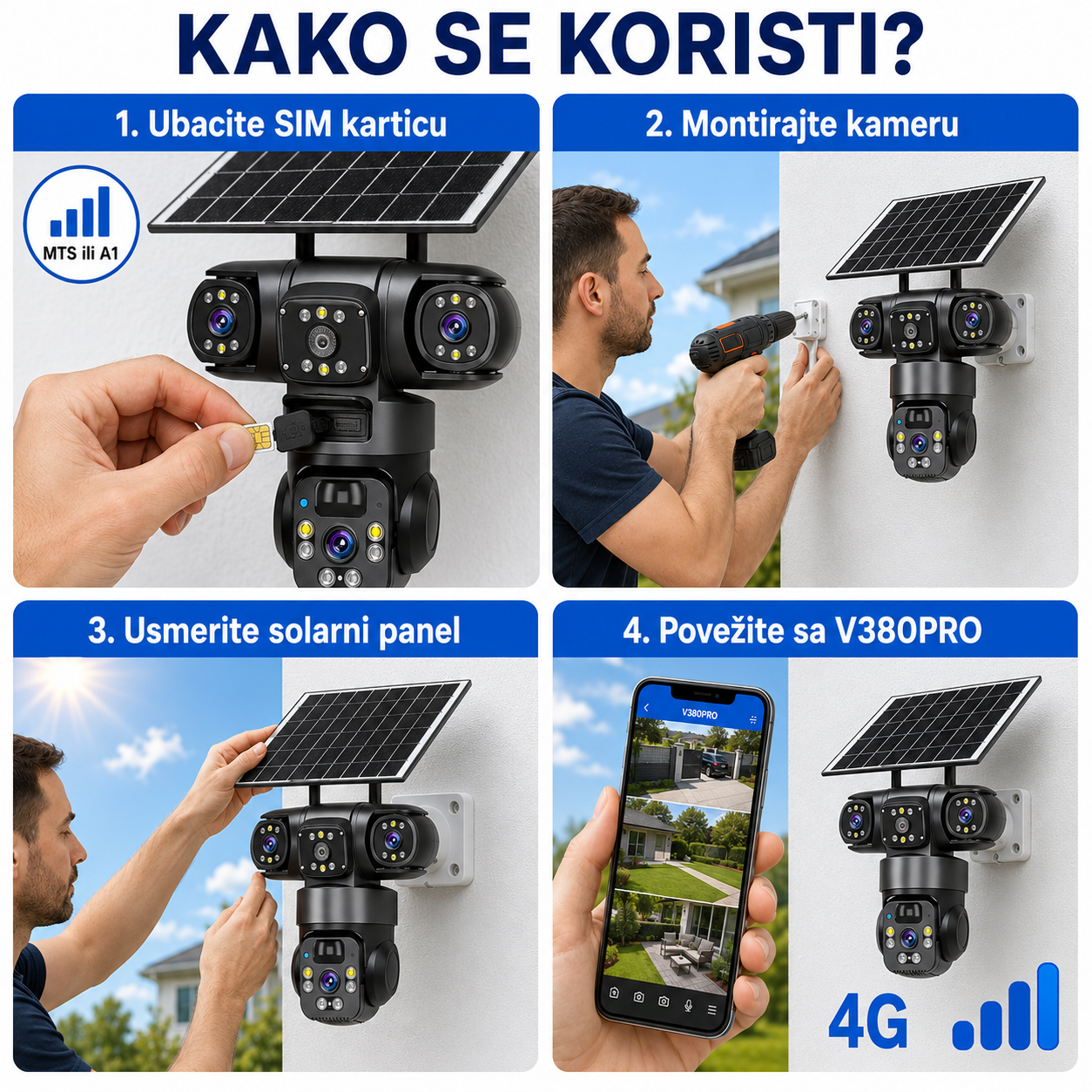 Solarna Trostruka 4G Kamera TP 3010